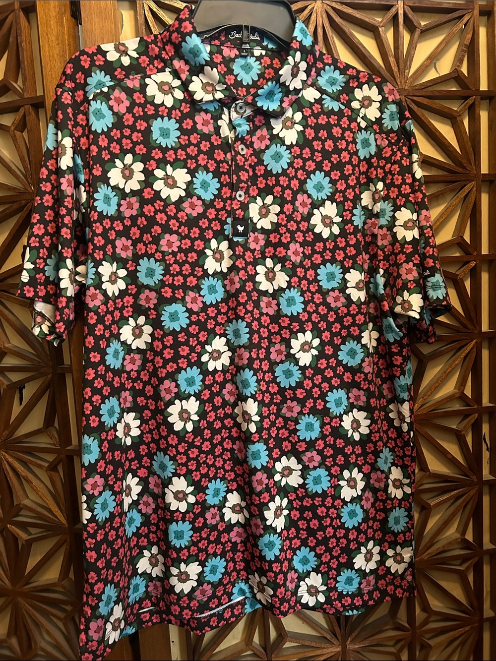 Bad Birdie Austin Flowers Men’s Large Golf Polo